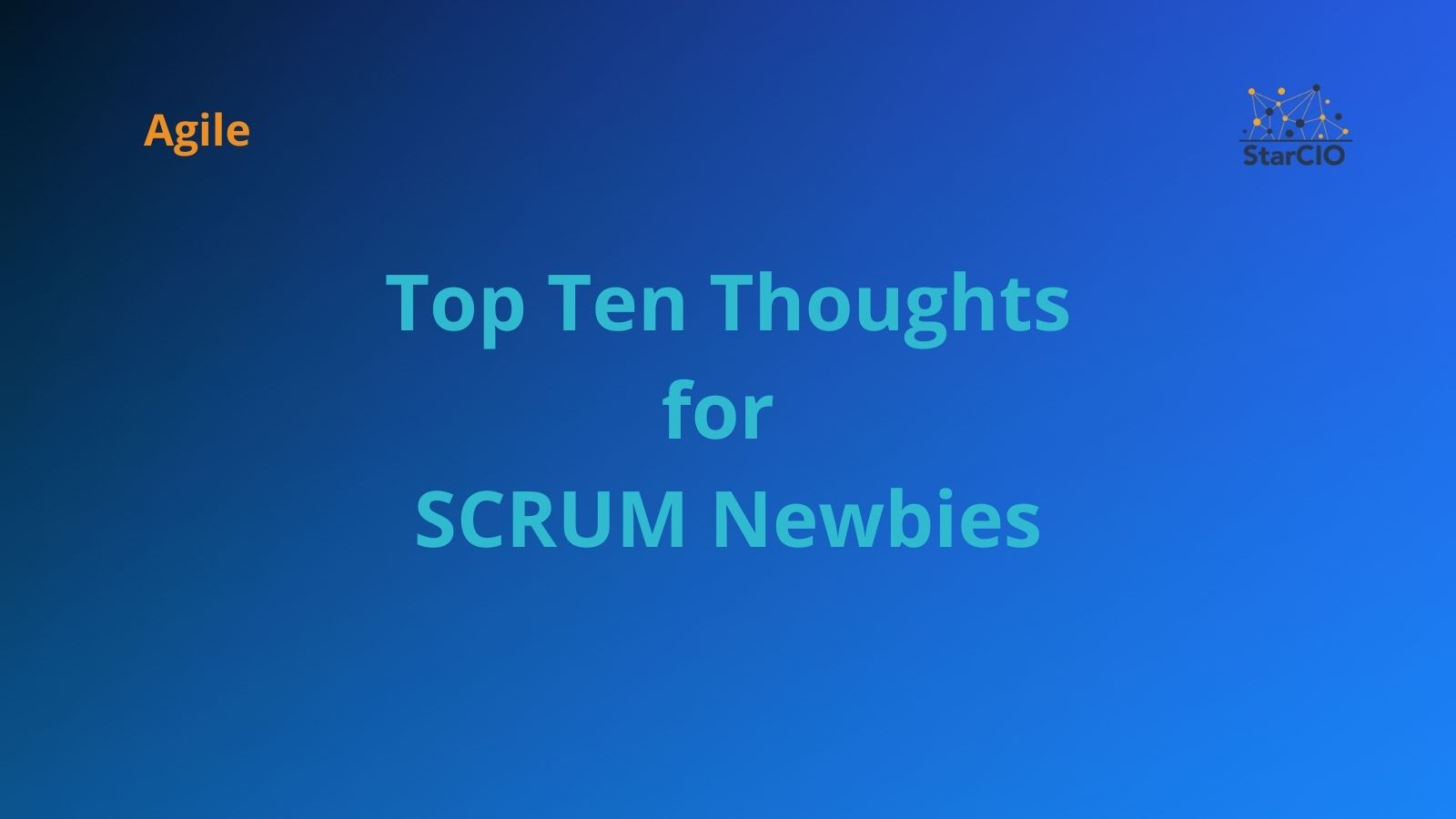 Top Ten Thoughts for SCRUM Newbies